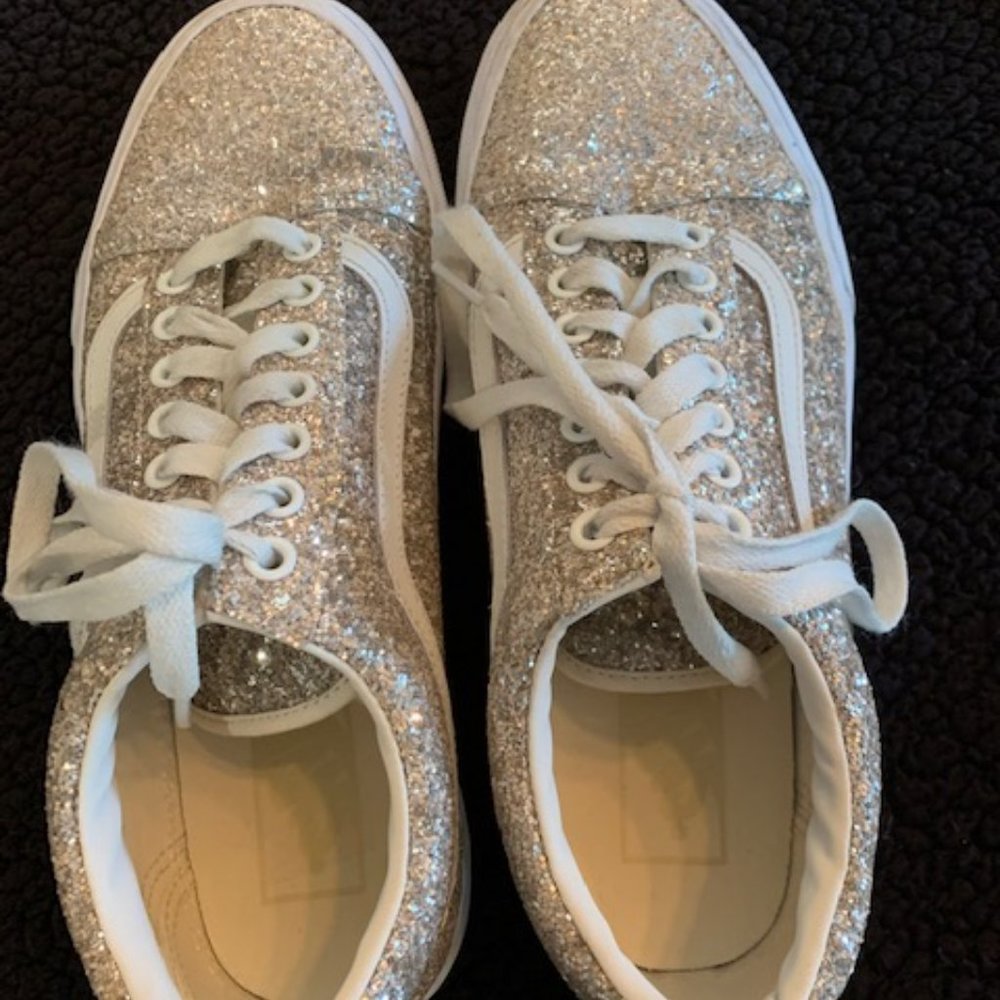 Old Skool Vans in light gold glitter